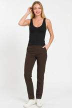 Esme Ribbed Tank detail view styled for Avrienne