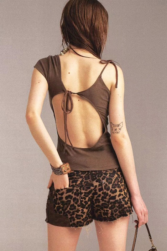 Ruched One Shoulder Knot Tie Asym Cami Top image 5