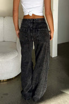 Retro Pocket Washed Cargo Straight Jeans image 6