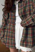 American Style Plaid Mid-Length Blouse image 5