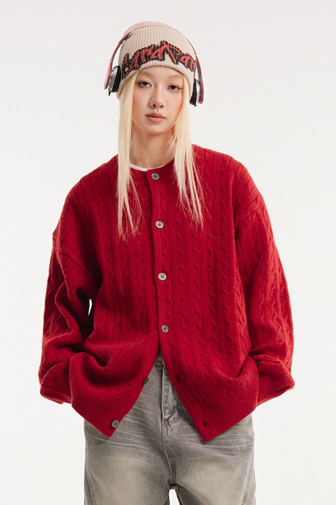 Relaxed Fit Cable Cardigan image 12