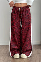 Leopard Print Spliced Casual Pants image 1