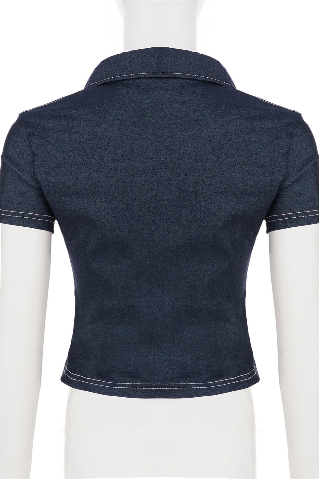 Street Hot Denim Cropped Blouse image 5