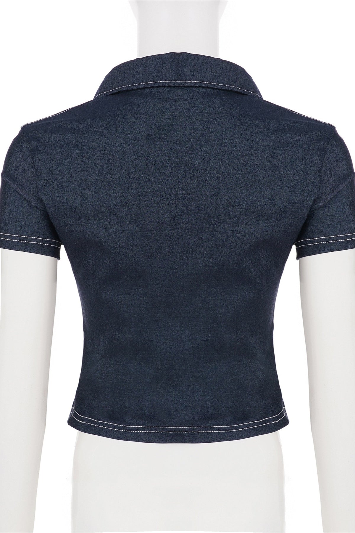Street Hot Denim Cropped Blouse image 5
