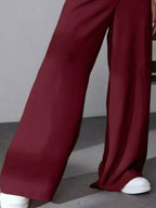 Elise Pleated Trousers detail view styled for Avrienne