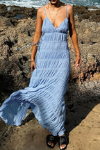 Chic Deep V Ribbed Knit Cami Elegant Maxi Dress image 4