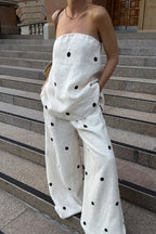 Cotton Polka Dot Tank Two Pieces Set image 2