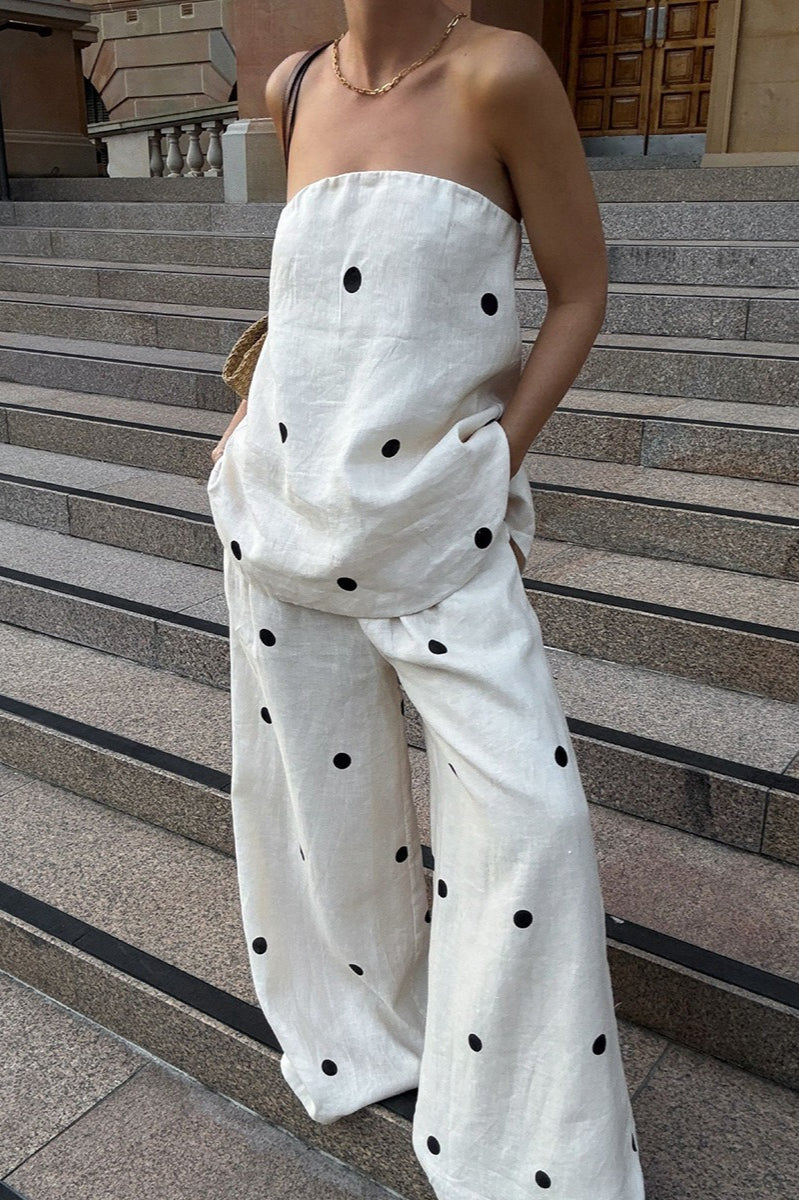 Cotton Polka Dot Tank Two Pieces Set image 2