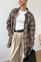 Plaid Striped Mid-Length Blouse image 3