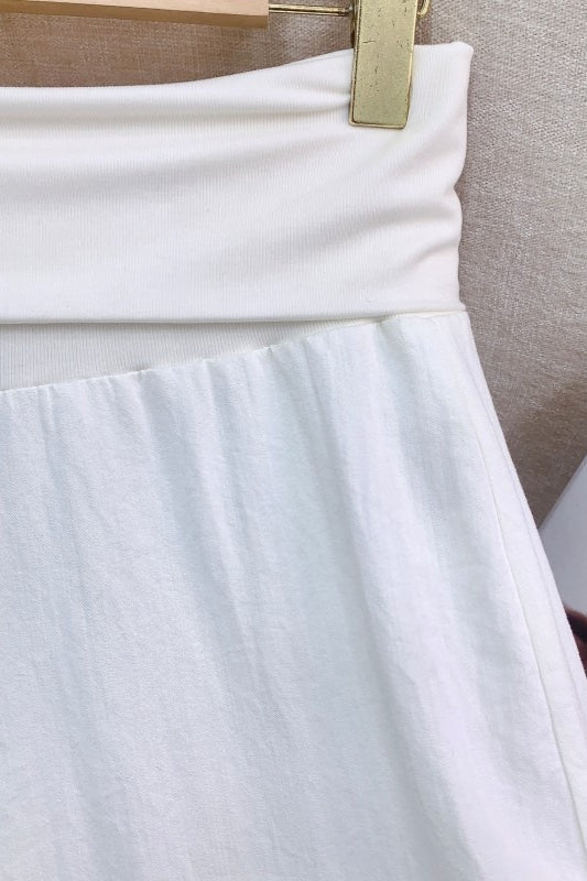 Solid Simple Fold Waist Casual Pants image 4