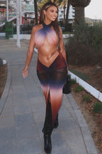 Sexy Print Strapless Crop Bodycon  Vacation Dress image 1