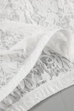 Elegant White Lace High Waist A-line Midi Skirt image 6