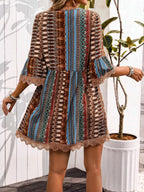 Adeline Lace V-Neck Dress detail view styled for Avrienne
