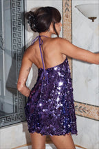 Party Halter Sequin Backless Mini dress image 3