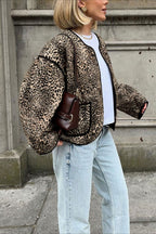 Vintage Style Animal Print Short Cardigan image 1