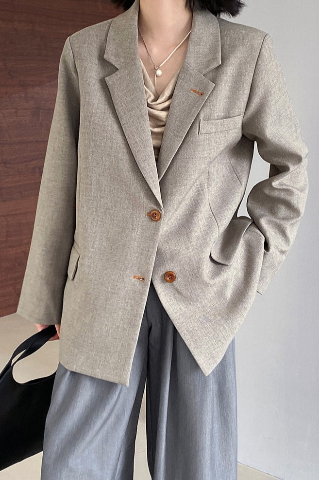 Oversized Speckled Lapel Blazer image 1
