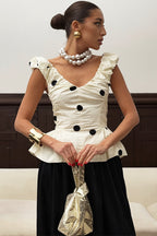 Elegant Ruffled Polka Dot Blouse image 1