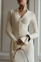 Elegant Collared Knit Sweater Dress image 4