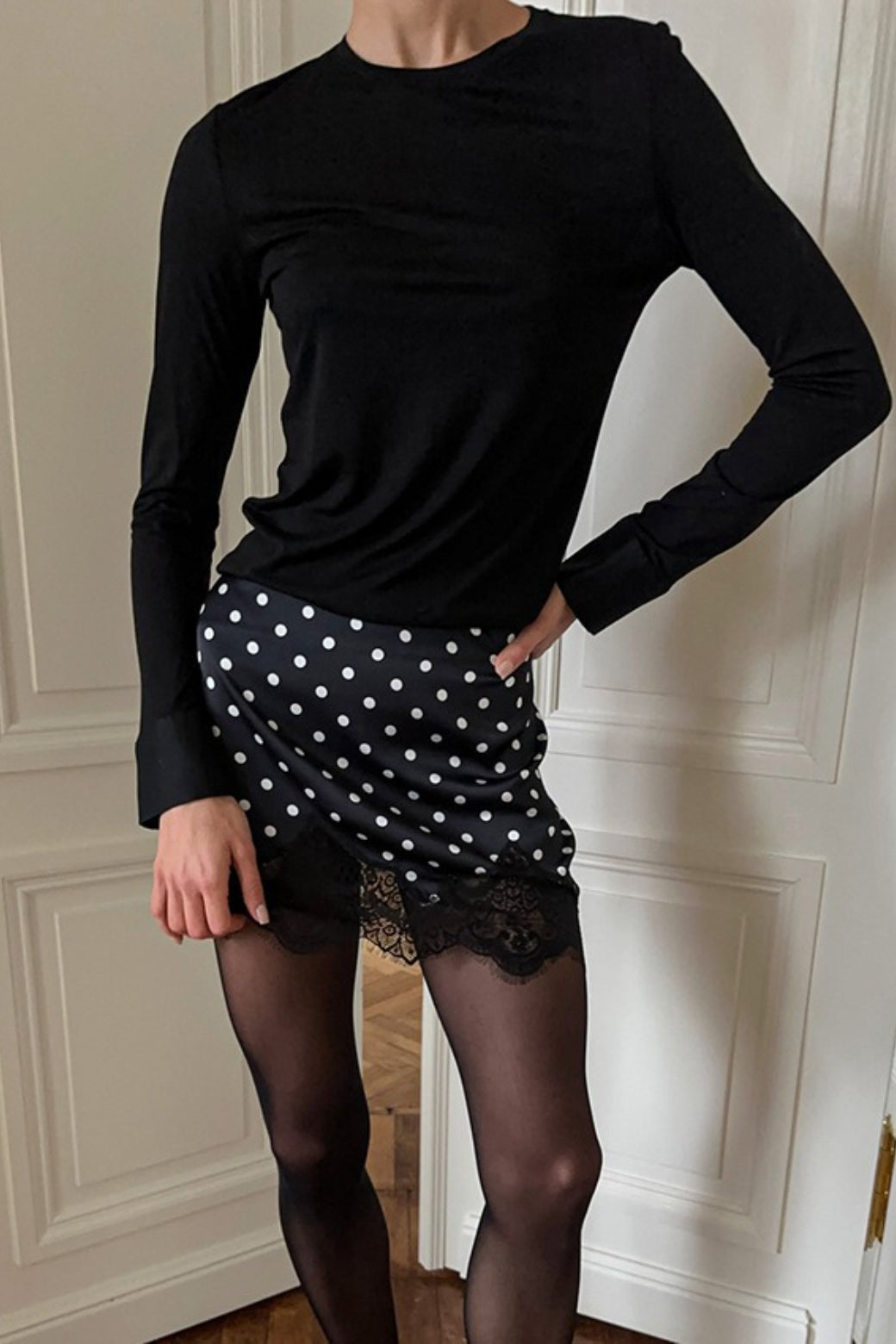 Lace Polka Dot A Line Skirt image 4