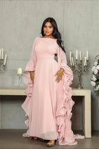 Ruffle Flared Sleeve Tulle Puff Tiered Maxi Dress image 2