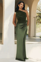 Vintage One-shoulder Sleeveless Tailored Maxi Dress image 7