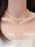Honor Pearl Necklace styled for Avrienne
