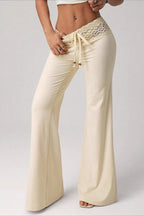 Splice Lace Waist Flared Pants image 2