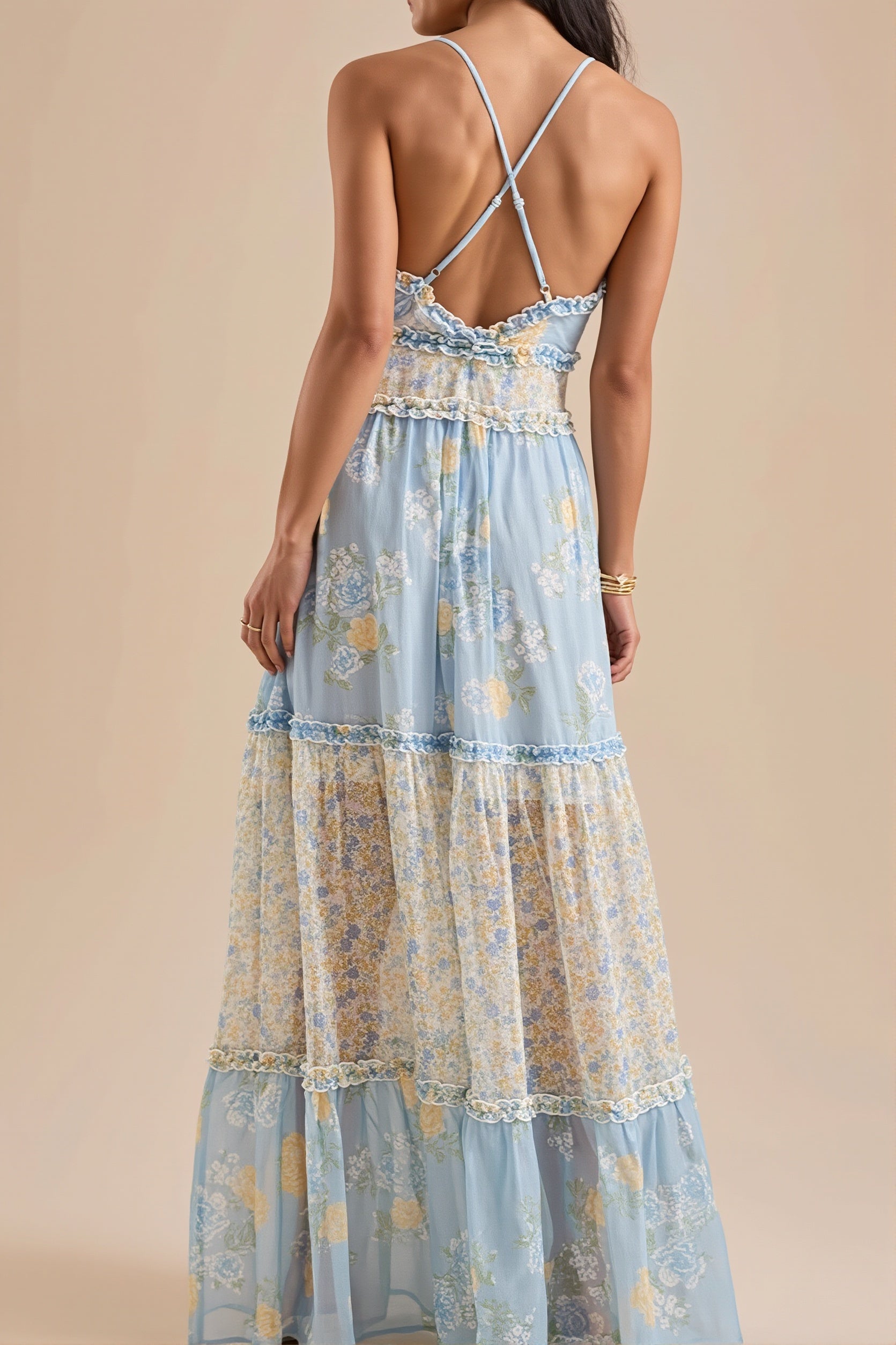 Fresh Boho Floral Cami Maxi Dress image 3