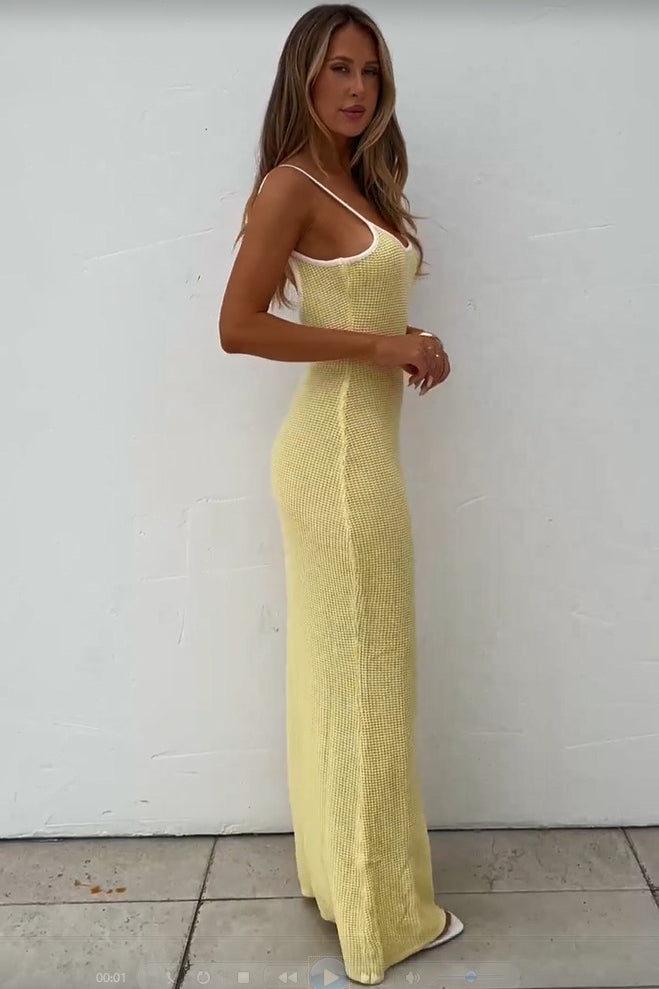 Backless Solid Color Casual Maxi Dress image 3