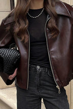 Fashion PU Leather Biker Jacket image 2
