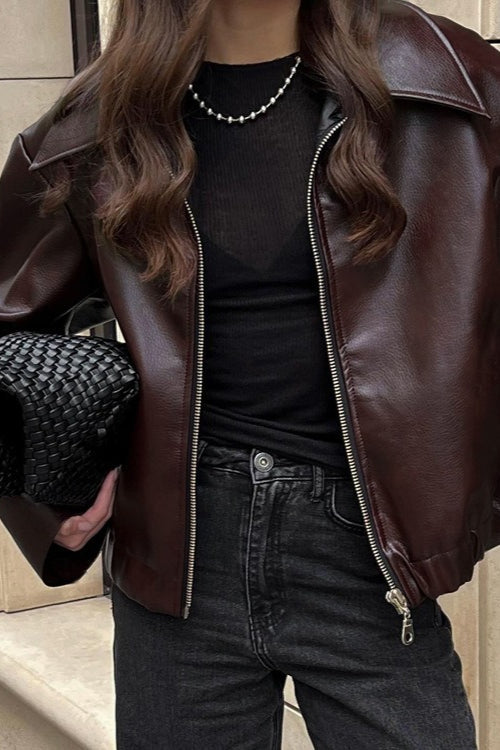 Fashion PU Leather Biker Jacket image 2