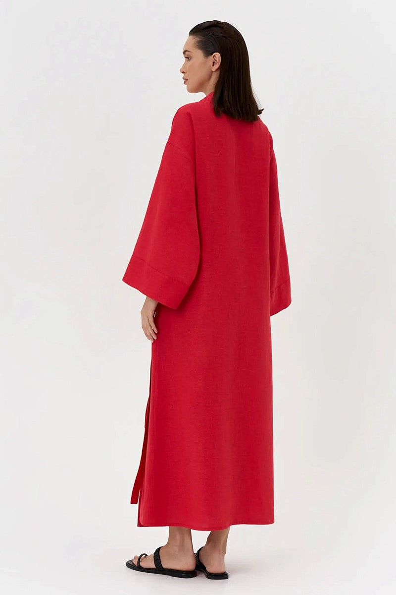 Long Sleeve Cotton Linen Shirt Coat image 4