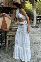 Lace Ruched A-Line Skirt image 2