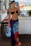 Strapless Bikini With Long Skirt Three Piece Swim Sets image 1