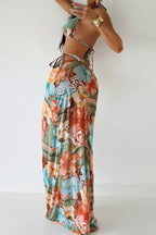 Floral Animal Print Three Piece Swim Set image 2