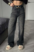 Leopard Print Flared Denim Jeans image 1