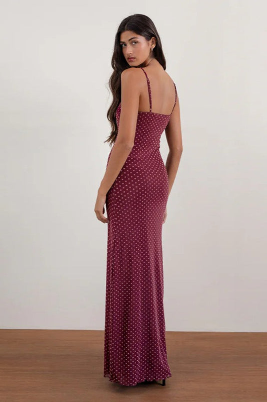 Sexy Backless Polka Dot Cami Maxi Dress image 3