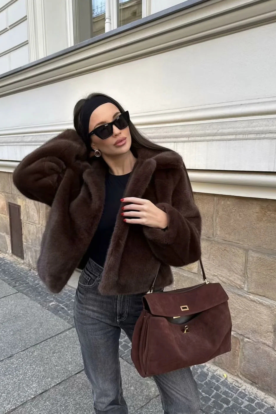 High Street Faux Fur Collar Coat image 2