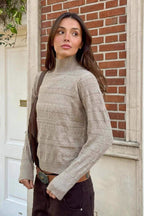 Cable Knit Round Neck Knit Top image 8