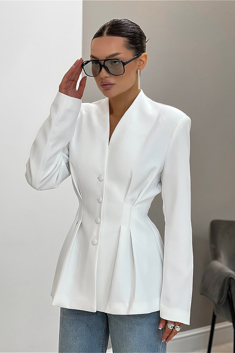 V Neck Waist Cinched Blazer image 3