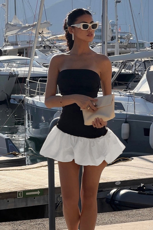 Fall Chic Elegant Strapless Peplum Mini Party Dress image 8