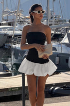 Fall Chic Elegant Strapless Peplum Mini Party Dress image 8