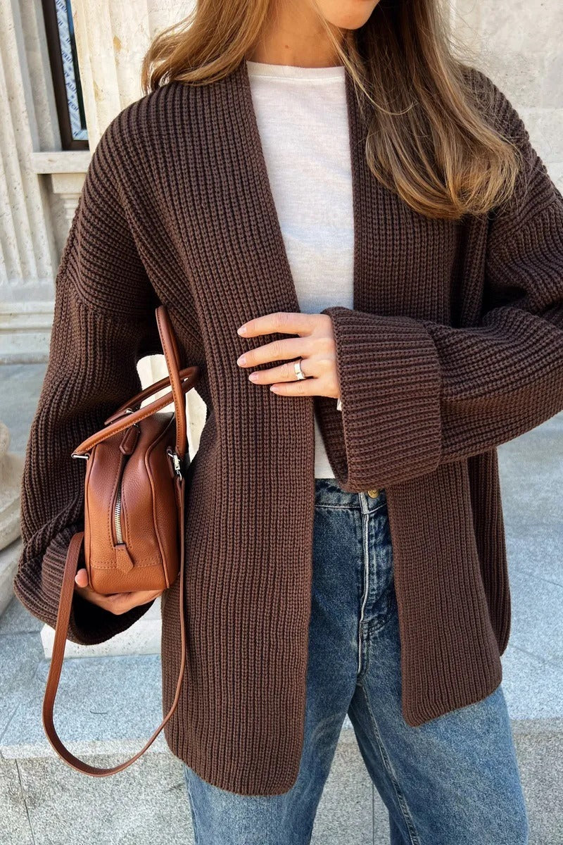 Relaxed Cozy Tie Waist Knit Cardigan image 15