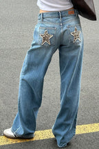 Vintage Leopard Star Patch Jeans image 2
