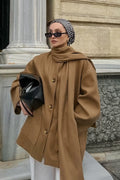 Vintage British-Style Wool Midi Oversized Coat image 1