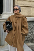 Vintage British-Style Wool Midi Oversized Coat image 1