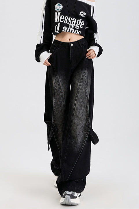 Vintage Washed Patchwork Jeans image 1