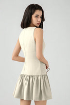Solid Color Bow Sleeveless Mini Dress image 4