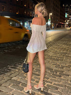 Lace Off-Shoulder Sexy Bodycon Mini Party Dress image 6