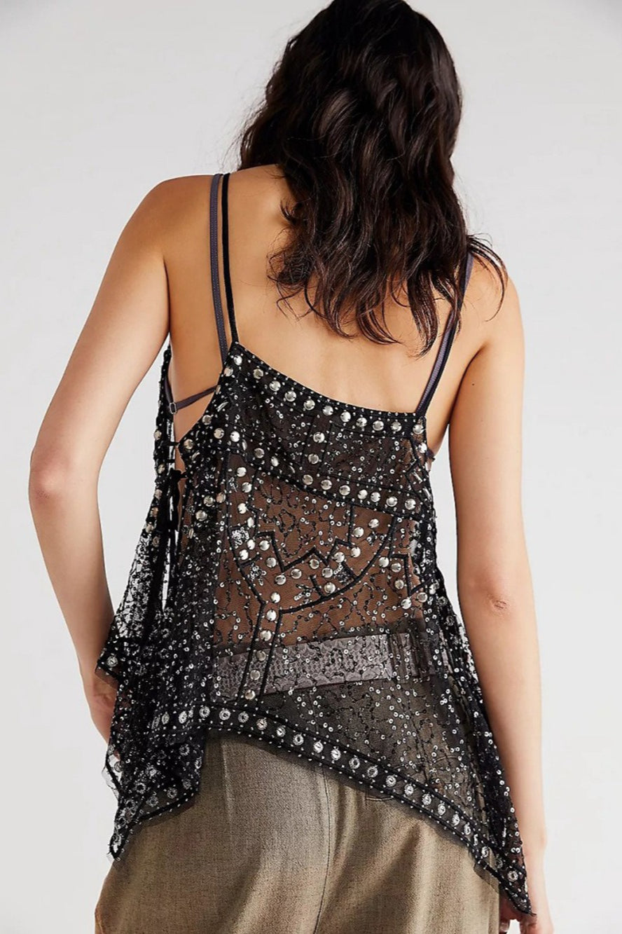 Sexy Sheer Trendy Rhinestone Cami Top image 6